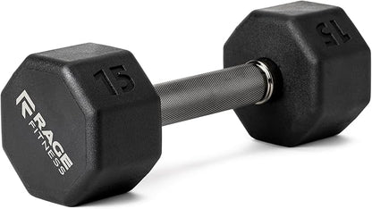 Rubber Coated Dumbbells - No Roll Design Easy-Grip Steel Knurled Handle, Weights Dumbbells Set for Strength Training - Ideal Weights Set for Home Gym - 10-60 LBS SOLD INDIVIDUALLY