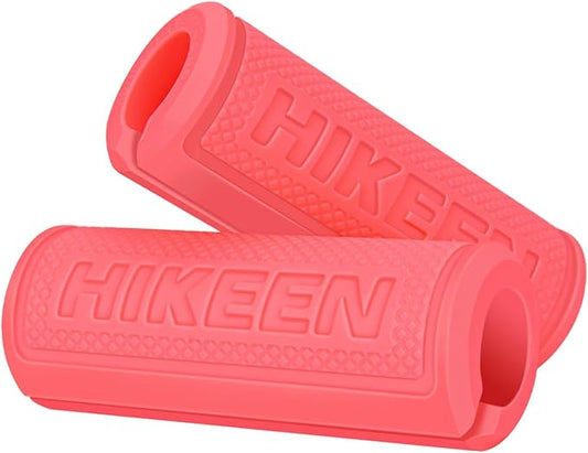 Hikeen Thick Bar Dumbbell Grips,Non Slip Hard Rubber Barbell Grips,Grips for Weight Lifting, Muscle Building-1.77", 2", 2.25" & 2.75" Outer Diameter