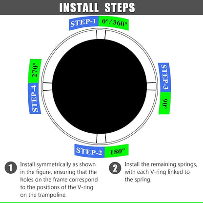 Trampoline Mat, Dia:80", Fits 8FT Round Frame, with 48 V-Rings and Spring Tool, Replacement Jumping Mat for Reinforce, UV-Resistant