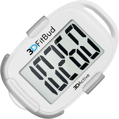 3DFitBud Simple Step Counter Walking 3D Pedometer from 3DActive with Clip & Lanyard - A420S