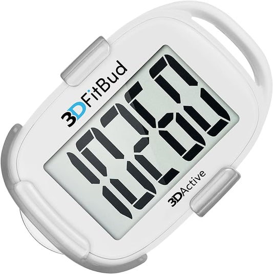 3DFitBud Simple Step Counter Walking 3D Pedometer from 3DActive with Clip & Lanyard - A420S