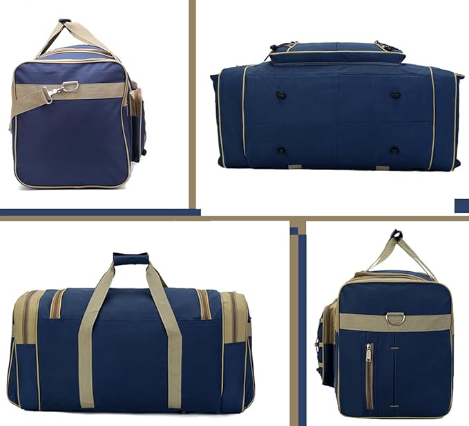 Travel Duffle Bags for Men 26" Weekender Over Night Carry On Bag Lightweight Extra Large Oxford Duffel Gym Sturdy Luggage Water-proof foldable Holdall (Blue)