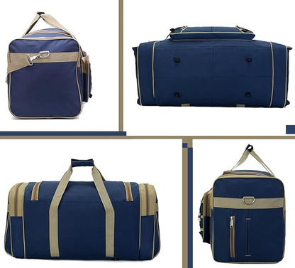 Travel Duffle Bags for Men 26" Weekender Over Night Carry On Bag Lightweight Extra Large Oxford Duffel Gym Sturdy Luggage Water-proof foldable Holdall (Blue)