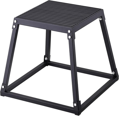 VEVOR Plyometric Jump Box, 18 Inch Plyo Box, Steel Plyometric Platform and Jumping Agility Box, Anti-Slip Fitness Exercise Step Up Box for Home Gym Training, Conditioning Strength Training