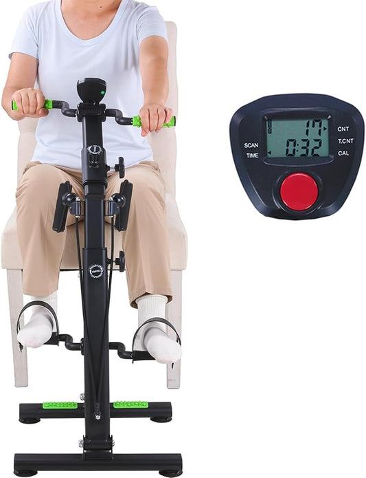 Pedal Exerciser Bike for Seniors, Hand Arm Leg and Knee Physical Therapy Peddler Exercise Equipment, Elderly Recovery Home Exercise Bike for Total Body, Upper and Lower Limb Trainer