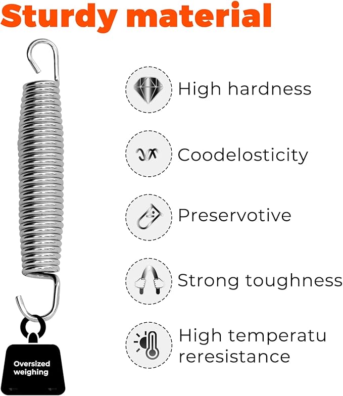 72 Pieces Trampoline Springs 5.5 inch，Equipped with T-Shaped Spring Installation Hook，Replacement Trampoline Springs