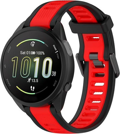 Compatible with Garmin Forerunner 165 Watch Band, 20mm Width Silicone Replacement Bands for Garmin Vivoactive 3 / Vivoactive 5 / Forerunner 55, 245, 645 Music Smartwatch