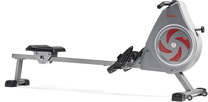 Sunny Health & Fitness Rower w/Long Slide Rail, Cardio Rowing Equipment for Home Gym Training w/LCD Monitor & Device Holder, Optional Free SunnyFit App Bluetooth Connection
