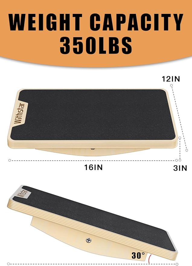 Balance Board Professional Wobble Board for Adults Anti-Slip 350LBS Balance Boards Anti-Slip Standing Desk Core Strength Wooden Balance Board