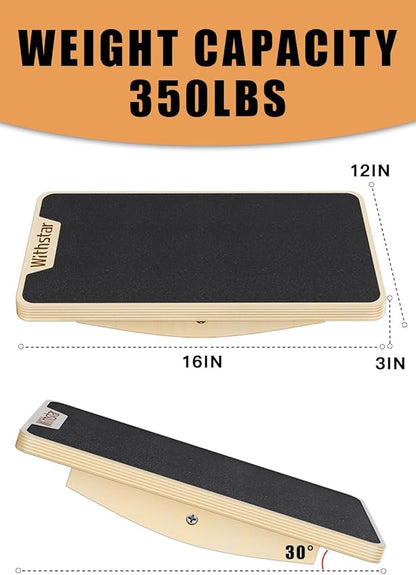 Balance Board Professional Wobble Board for Adults Anti-Slip 350LBS Balance Boards Anti-Slip Standing Desk Core Strength Wooden Balance Board