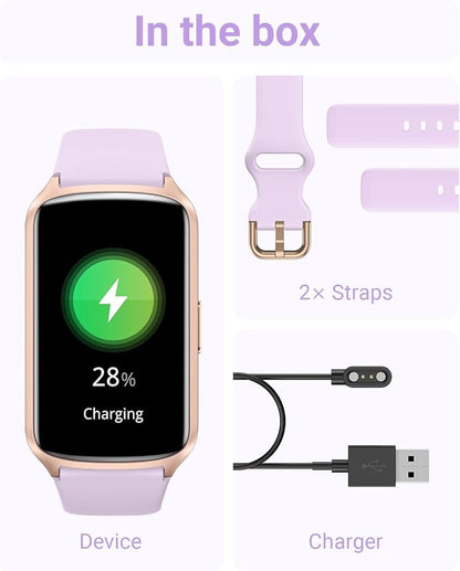 Health Fitness Tracker with 24/7 Heart Rate, Blood Oxygen, Blood Pressure, Sleep Tracker, 5ATM Waterproof Activity Trackers with Step Tracker, Pedometer (S & L Bands Included)