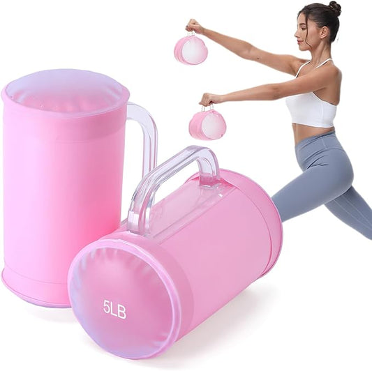 Water Dumbbells, Water Filled Training Dumbbells, Travel Weights Set, Adjustable Weights to 4-30 Lbs/Pair, Portable Gym for Strength Training, Fitness and Shaping