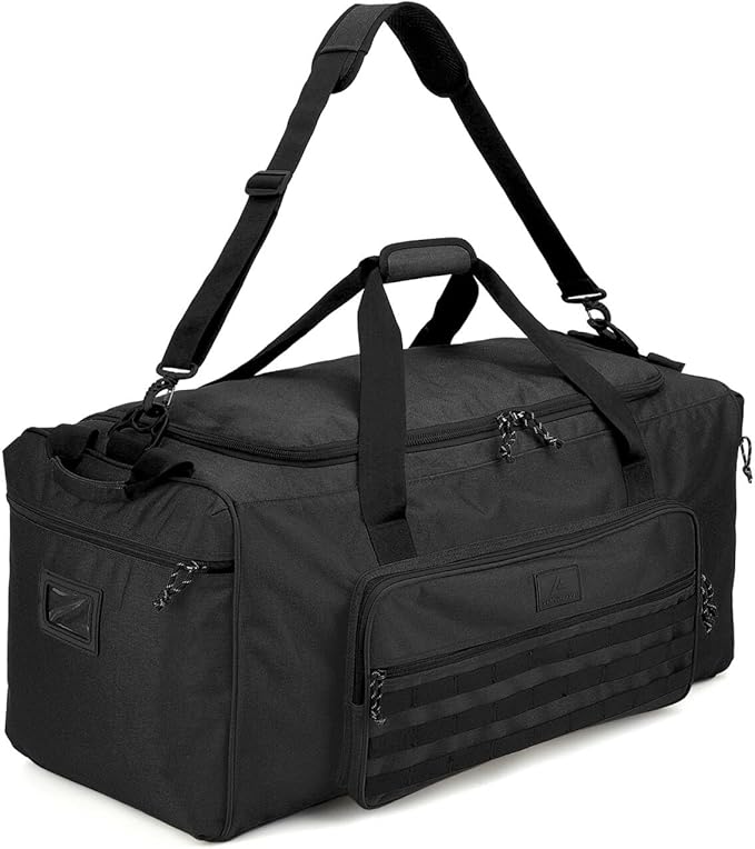 125L Extra Large Gym Duffle Bag for Men Women with Shoes Compartment Heavy Duty Tactical Sports Duffel Bag Big Football Baseball Basketball Soccer Hockey Team Equipment Bag, Black