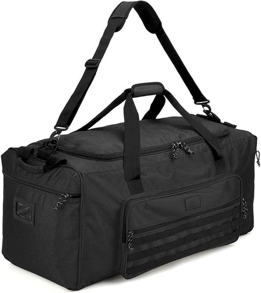 125L Extra Large Gym Duffle Bag for Men Women with Shoes Compartment Heavy Duty Tactical Sports Duffel Bag Big Football Baseball Basketball Soccer Hockey Team Equipment Bag, Black
