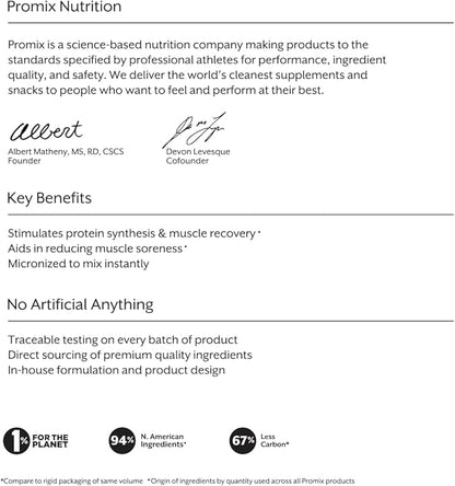 ProMix Nutrition BCAA Powder - Unflavored - Plant-Based Branched Chain Amino Acids - Sugar Free, Gluten Free, No Artificial Flavors - 180 Servings (Pack of 1)
