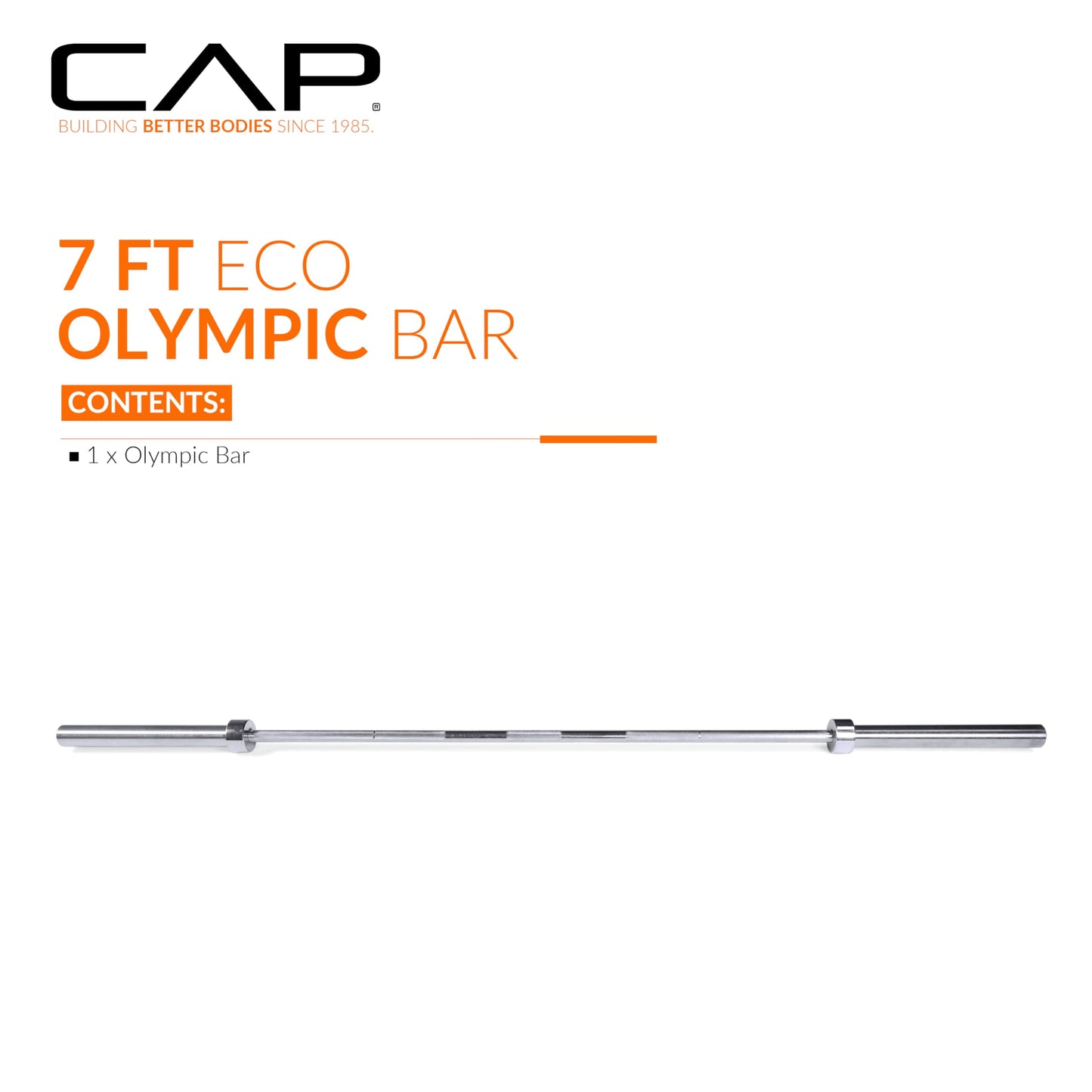 CAP 35lb 7ft Olympic Barbell, Chrome, Strength Training