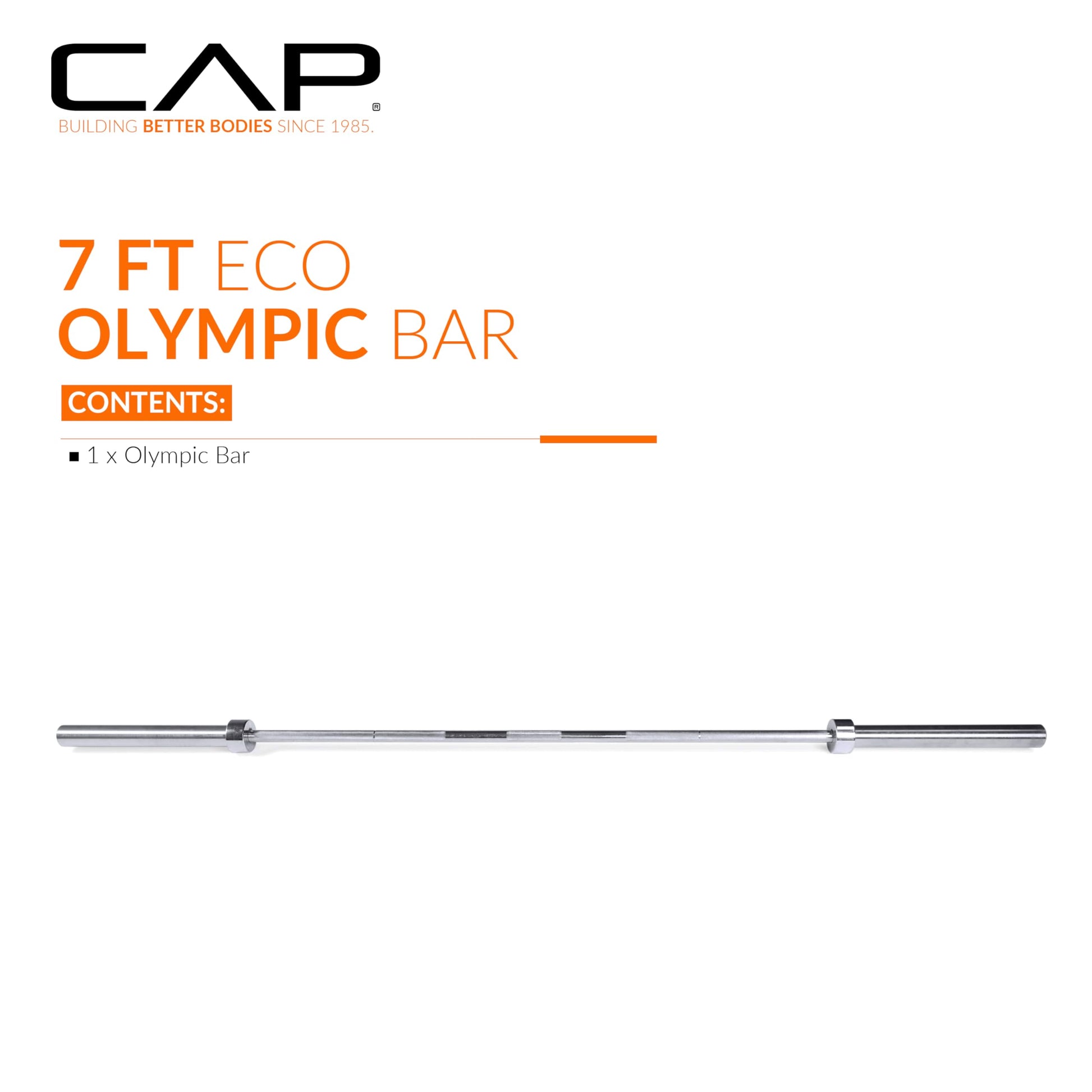 CAP 35lb 7ft Olympic Barbell, Chrome, Strength Training