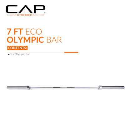 CAP 35lb 7ft Olympic Barbell, Chrome, Strength Training