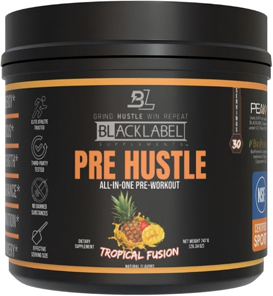 BLACKLABEL Supplements PRE Hustle V3 Pre-Workout Powder ??NSF Certified for Sport ??Energy