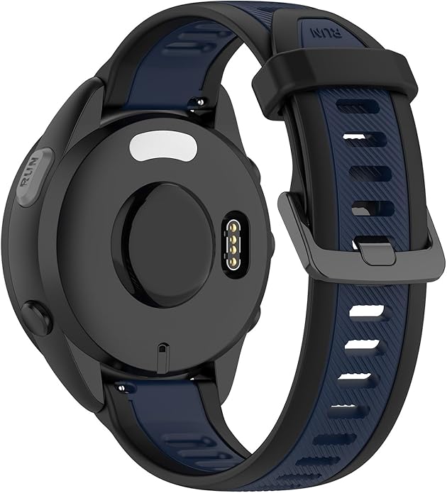 Compatible with Garmin Forerunner 165 Watch Band, 20mm Width Silicone Replacement Bands for Garmin Vivoactive 3 / Vivoactive 5 / Forerunner 55, 245, 645 Music Smartwatch