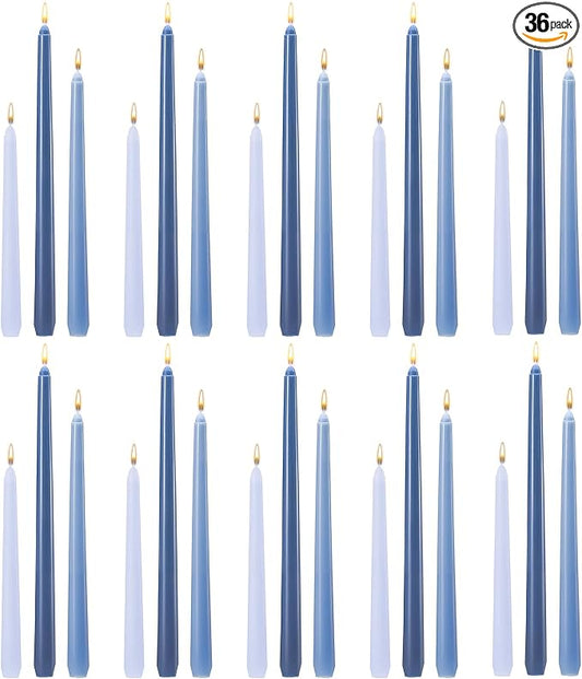 MTLEE Taper Candles 8/10/12 Multi Height Unscented Taper Candles 8 Burn Hours for Dinner Decorative