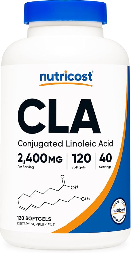 Nutricost CLA (Conjugated Linoleic Acid) 2,400mg, 120 Softgels - Gluten Free, Non-GMO, 800mg Per