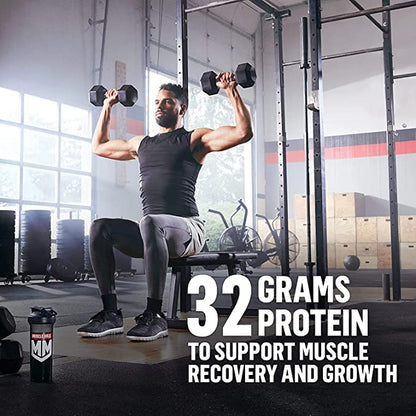 Muscle Milk Genuine Protein Powder, Chocolate, 1.93 Pounds, 13 Servings, 32g Protein, 2g Sugar, Calcium, Vitamins A, C & D, NSF Certified for Sport, Energizing Snack, Packaging May Vary
