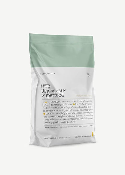 BIG BOLD HEALTH HTB Rejuvenate Superfood Plant-Based Protein Powder ??Himalayan Tartary Buckwheat with Polyphenols & 17g Protein ??Gut Support & Immune Balance (Vanilla Flavor)