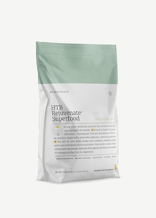 BIG BOLD HEALTH HTB Rejuvenate Superfood Plant-Based Protein Powder ??Himalayan Tartary Buckwheat with Polyphenols & 17g Protein ??Gut Support & Immune Balance (Vanilla Flavor)