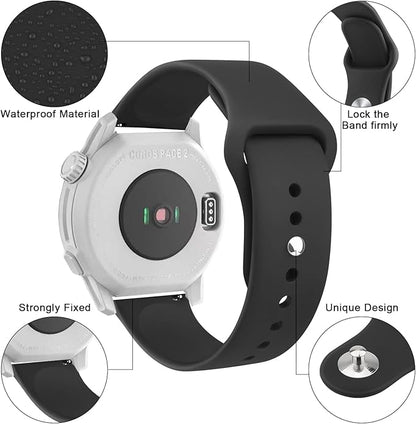 Amzpas Silicone Band for Coros PACE 2/ APEX 42mm/ APEX 2, 20mm Quick-Release Replacement Wristband Sport Strap for Men Women