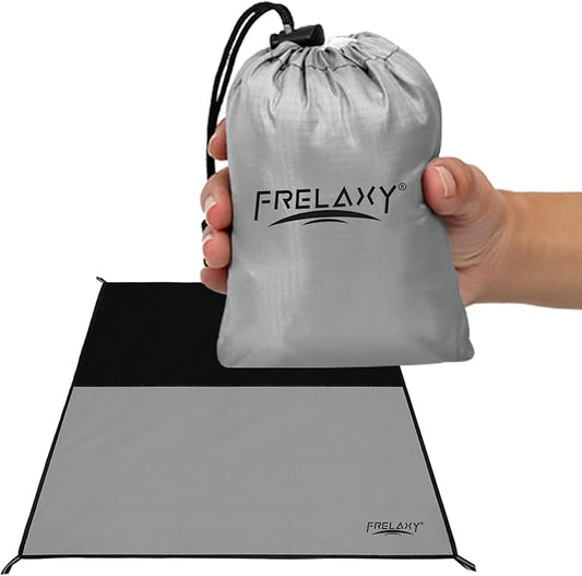 Frelaxy Pocket Picnic Blanket, Waterproof Sandproof Beach Mat, Compact Camping Tarp for Festivals