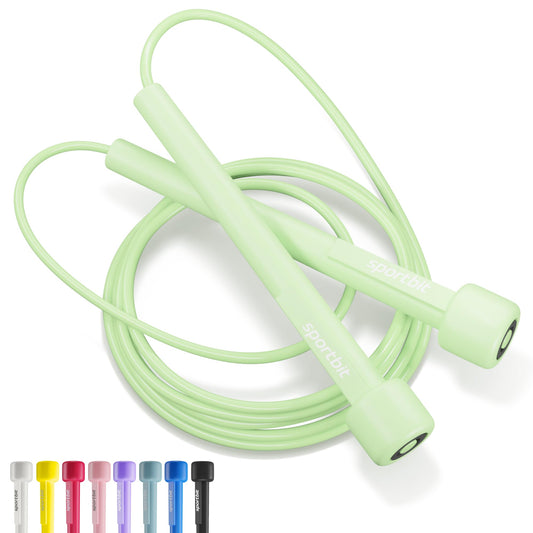 SPORTBIT Adjustable Jump Rope for Fitness and Exercise, Green