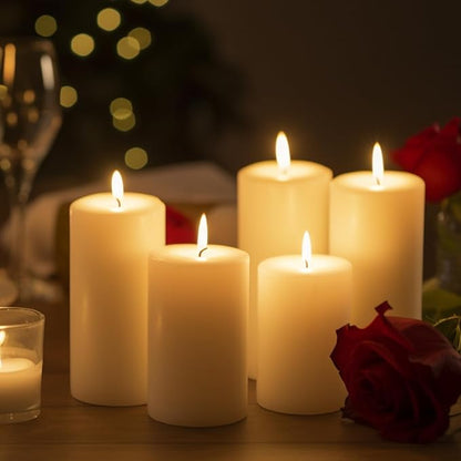 Ivory Pillar Candles ??2.8x4 Unscented Candle Set of 12 ??Dripless, Smokeless, and Clean Burning Household Large Decorative Table Candles ??Perfect for Weddings, Parties, Dinners