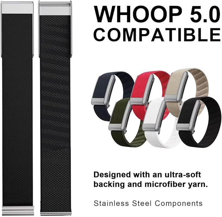 Ultra-soft Nylon Sport Band Compatible with WHOOP 5.0, One, Peak, and Life | Breathable, Durable & Secure Fit Strap | NOT for Gen 4
