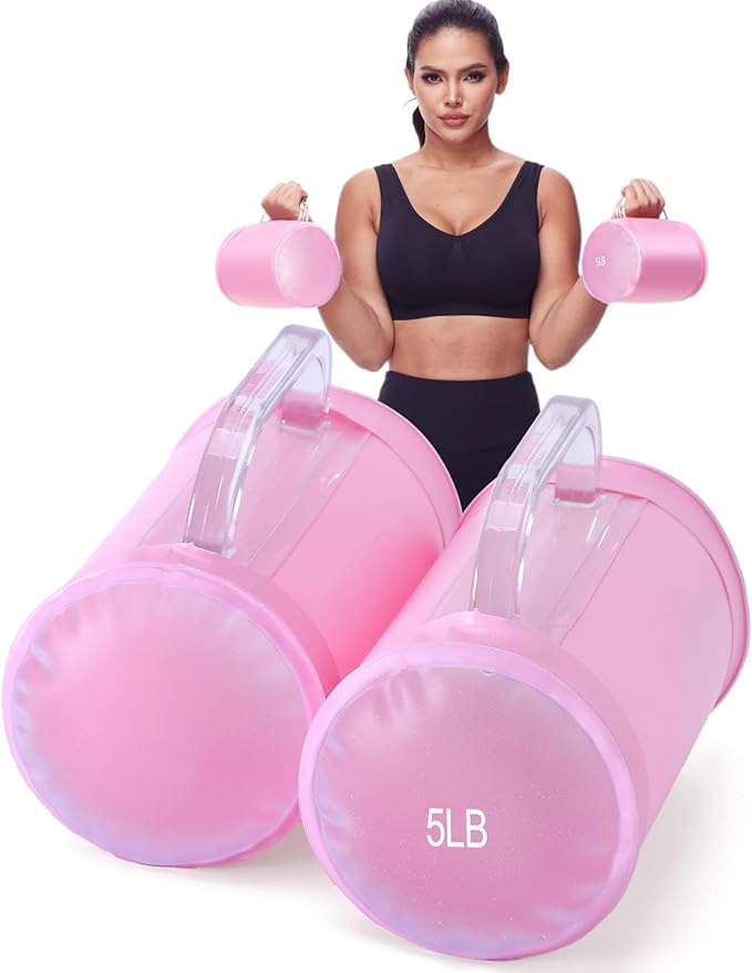 Water Dumbbells, Water Filled Training Dumbbells, Travel Weights Set, Adjustable Weights to 4-30 Lbs/Pair, Portable Gym for Strength Training, Fitness and Shaping
