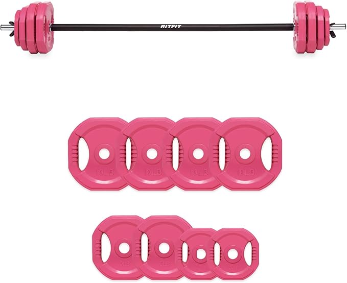 RitFit Adjustable Barbell Weight Set for Weightlifting and Strength Training in Home&Gym