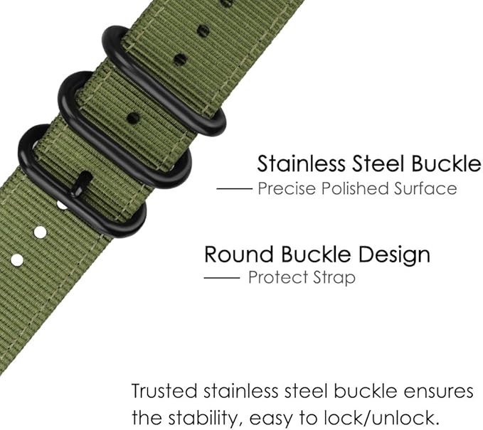 FINTIE Bands Compatible with Fitbit Versa 2/1 / Lite Edition, Soft Nylon Replacement Strap Wristband Accessories (Olive)