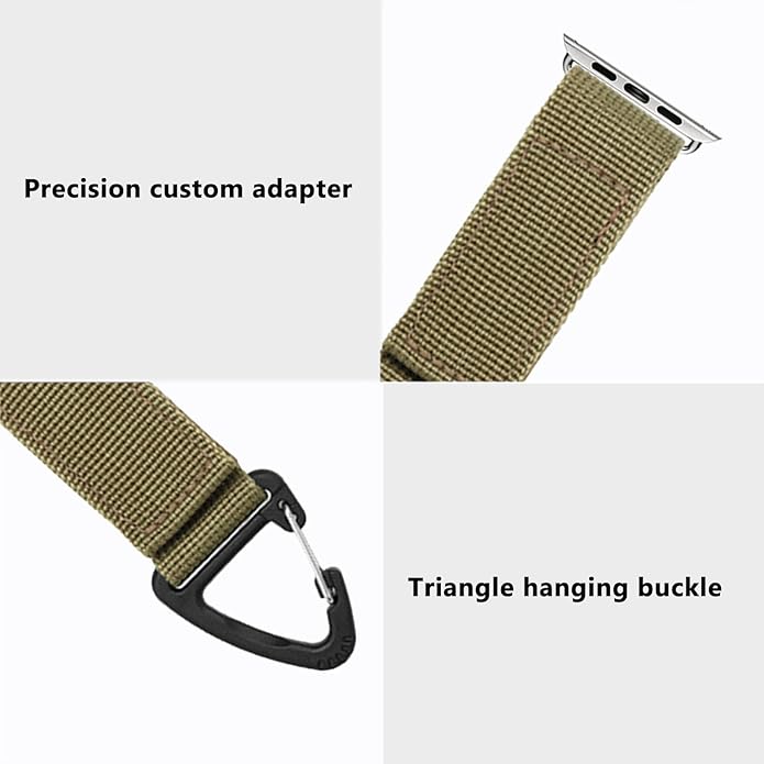 Tactical Duty Belt Keychain Compatible with Apple Watch 38mm 40mm 41mm 42mm 44mm 45mm 46mm 49mm, Watch Fob Military Braided Strap for iWatch Series 10 9 8 7 6 5 4 3 2 1, Ultra 2/Ultra/SE