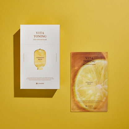 LEADERS Vita Toning Skin Renewal Mask ??Nourishing & Revitalizing Sheet Mask for Healthy Skin | Soft, Breathable, & Skin Friendly Face Mask ??10 Sheets