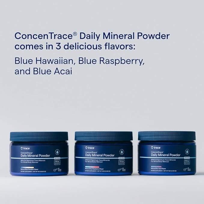 Trace Minerals ConcenTrace Daily Mineral Powder - Supports Energy, Digestion, Bone Health - 70+ Multiminerals Supplement with Ionic Magnesium, Chloride, & Potassium, Sugar-Free (60 Servings)