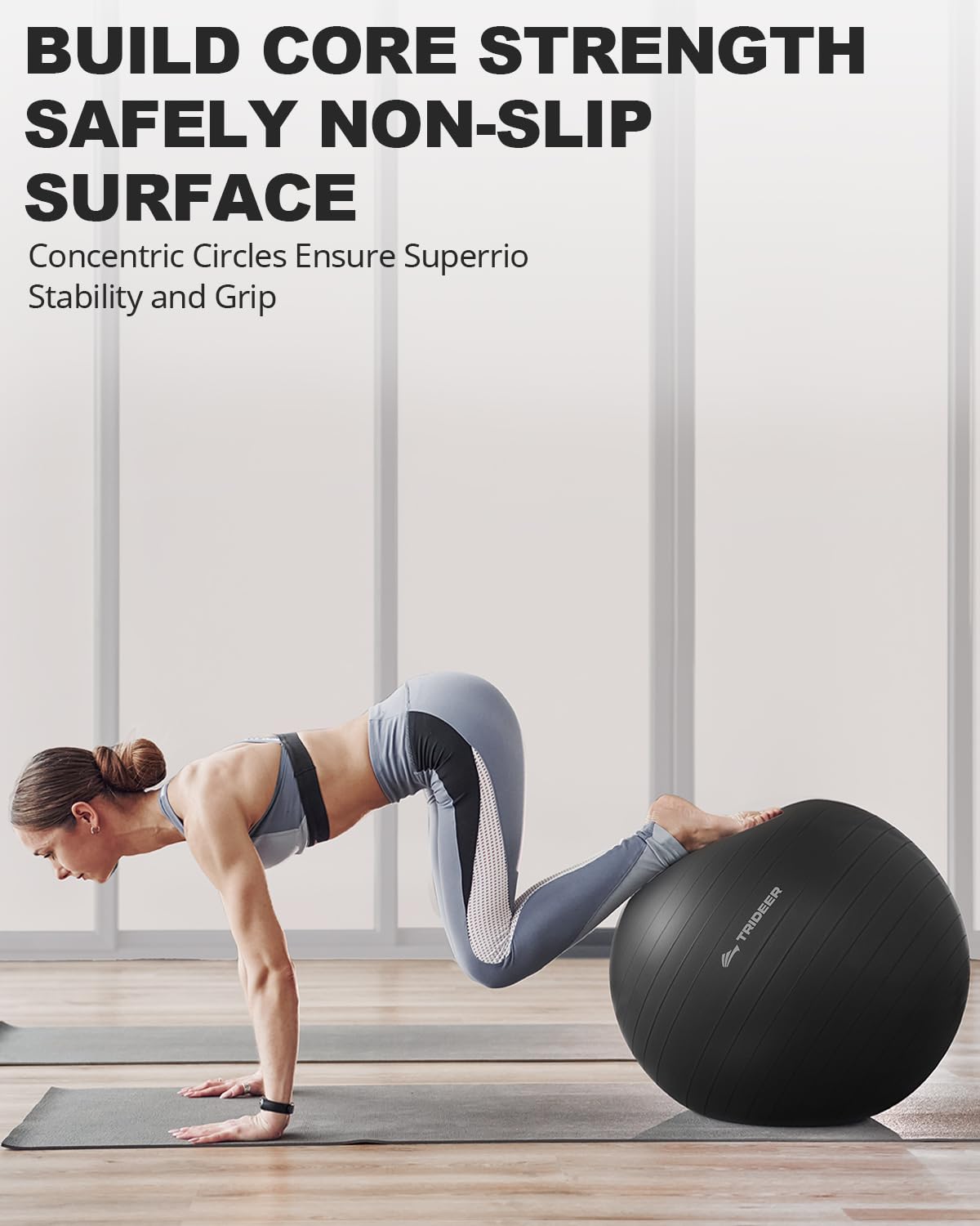 Trideer Yoga Ball for Exercise, Pilates, Core & Balance Training, Stability Ball for Pregnancy &
