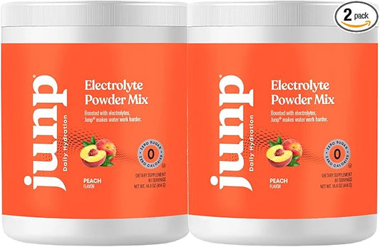 JUNP Electrolytes Powder No Sugar No Carbs – Orchard Fresh Juicy Peach Drink Mix - Potassium & Salt