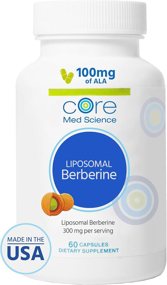 Core Med Science Liposomal Berberine Supplement, 300mg (60 Count) - Berberine HCL Extract Capsules