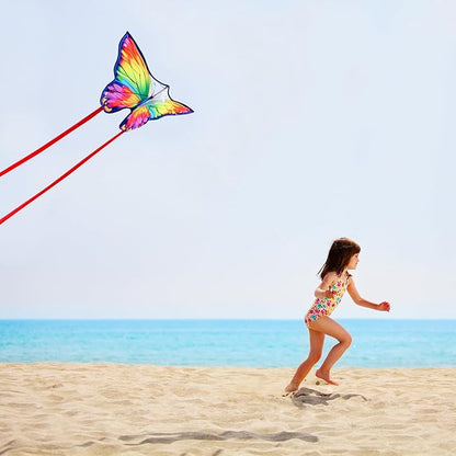 Butterfly Kites for Kids & Adults, Easy to Fly Design with Long Tail for Stability, for Kids Ages 4-8 & Beginners, Beach & Park Use | Family Outdoor Fun