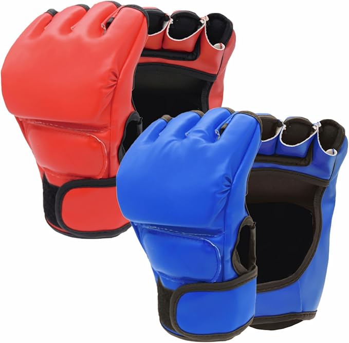2 Pairs Boxing Gloves Kickboxing Gloves for Men Women Beginner Professional Shockproof Leather Sparring Training Gloves Set MMA Gloves