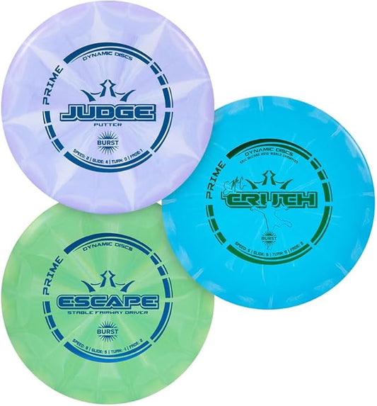 Dynamic Discs Prime Burst Disc Golf Starter Set (3 Pack) | Beginner Disc Golf Set for Men & Women