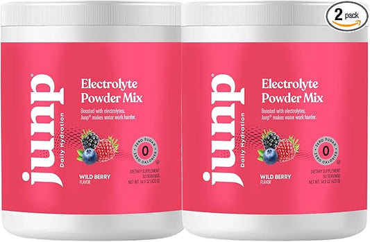 JUNP Electrolytes Powder No Sugar No Carbs – Wild Berry Fruit Flavor Drink Mix - Potassium & Salt