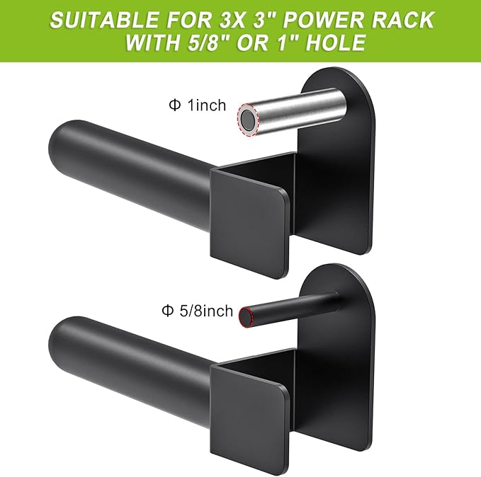 Kipika Weight Plate Holder for 2x2 and 3x3 Power Rack - Attachment for Storage - Fits Standard 1-inch or Olympic 2-inch Plates - Set of 2