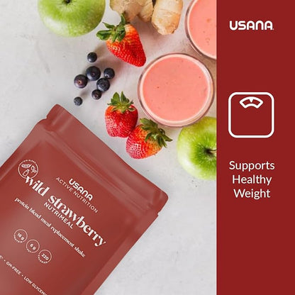 USANA Nutrimeal Meal Replacement Shake - Wild Strawberry - NON-GMO - Gluten Free - Low Glycemic - 540 Grams - 9 Servings