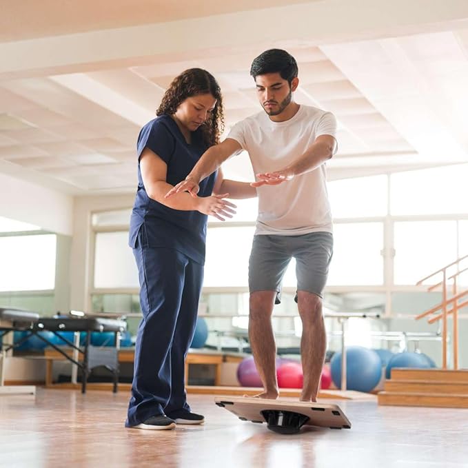 Wooden Wobble Board for Adults - Anti-Slip Balance Board for Stand-Desk Core Strength Therapy